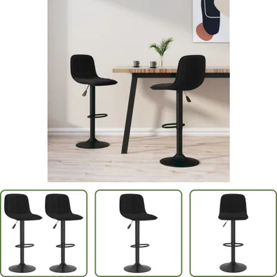 Produktbild von The Living Store Barhocker 2 Stk. Schwarz Samt
