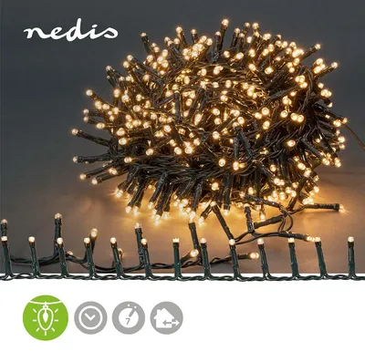 Produktbild von Nedis Weihnachtsbeleuchtung - Kompakter cluster - 560 LED's - Warmweiss - 11.2 m - Lichteffekte: 7 - Innen- und Aussenbereich - Netzstromversorgung