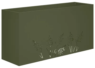 Immagine prodotto di vidaXL Vaso da giardino, color verde oliva, 100 x 30 x 49 cm