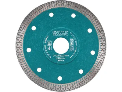 Obrázek produktu pro Diamantový řezný kotouč Extol Industrial (8703043) Turbo Thin Cut, suché a mokré řezání, 150x22,2 mm