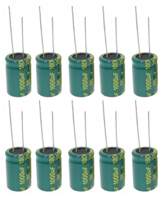 Obrázek produktu pro Rosfix Elektrolytický Kondenzátor s Nízkým ESR 1000µF 16V | 10x17mm, Rozteč 5mm | Pro Vysokofrekvenční Aplikace | Elektronické Součástky