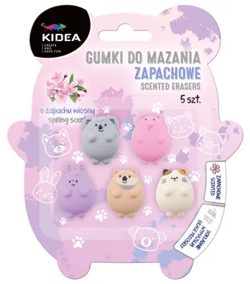 Obrázek produktu pro Vonná gumička Hello Zvířátka, 5 ks, Kidea, blistr