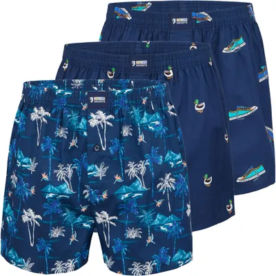 Produktbild von Happy Shorts Herren Boxer 3-Pack Print Sets - Set 15 - Größe M