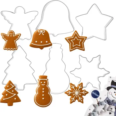 Produktbild von Orion | Ausstechformen Set - 6 Stück - Edelstahl - Weihnachtsmotive - für Keks und Lebkuchen