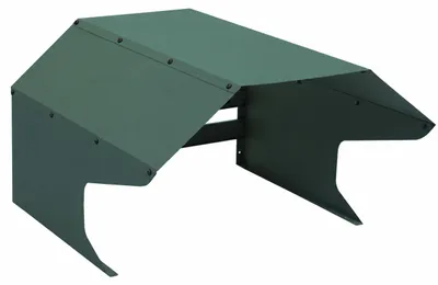 Zdjęcie produktu dla Garaż na kosiarkę HWC-L43, zadaszenie na kosiarkę, metalowy 40x59x69cm ~ zielony