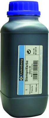 Produktbild von Stempelfarbe blau 1 Liter ölfrei für Gummi- und Polymerstempel und durchscheinende Untergründe wie Papier