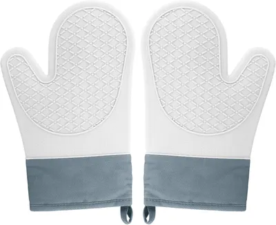 Imagen del producto de Guantes de horno resistentes al calor, 2 unidades, color gris, capacidad de 11 litros, para la cocina