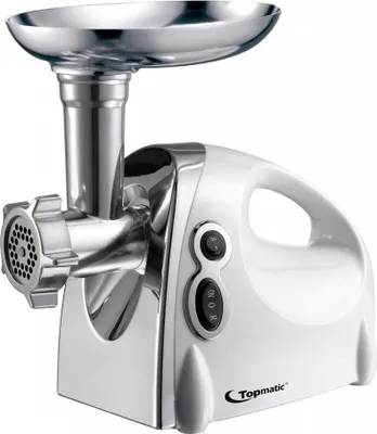 Produktbild von Topmatic MG-1200.3 Weiss elektrischer Fleischwolf 1200W Edelstahl Rückwärtslauf Sicherheitsschalter