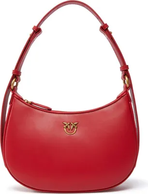 Image de PINKO sac à épaule Half-Moon Mini Bag Red - Antique Gold rouge