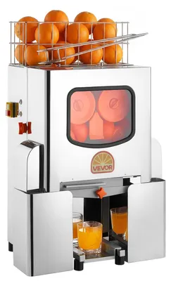 Produktbild von Commercial Orange Juicer Machine, 120W Electric Orange Juice Press, Stainless Steel Orange Squeezer for 20 per Minute, Lemon Citrus Pomegranates Extractor with Peels Collecting Bucket