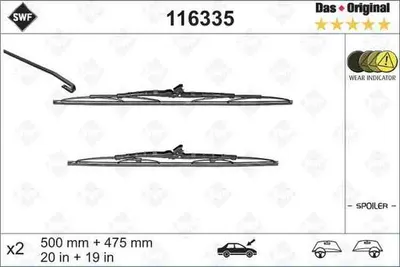 Zdjęcie produktu dla Wischblatt-Set 116 335 500Sp, 475Mm