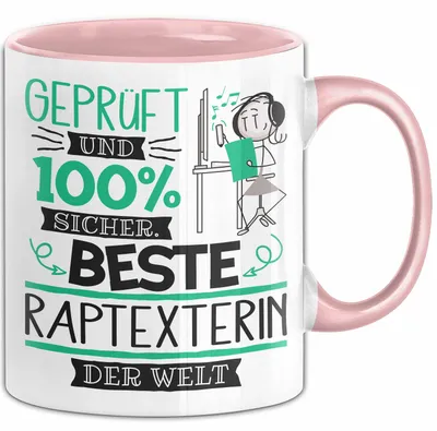 Produktbild von Beste Raptexterin Der Welt Tasse Geschenk für Eine Raptexterin  Und Sicher Geschenkidee Geburtstag Weihnachten (Rosa)