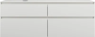 Produktbild von burgbad Lin20 Waschtischunterschrank inklusive Konsolenplatte, Beckenausschnitt links, 4 Auszüge, 1602x552x611mm, SGRA160LF5375