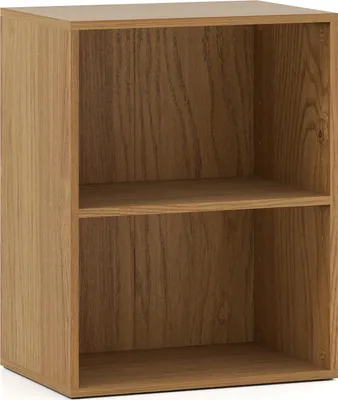 Image de COSTWAY Petite bibliothèque à 2 étages, étagère de rangement en bois, étagère sur pied avec 5 tablettes réglables, marron, 2 compartiments, 42 x 29,5 x 53,5 cm