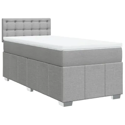 Produktbild von vidaXL Boxspringbett mit Matratze Hellgrau 80x200 cm Stoff