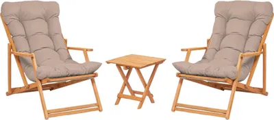 Produktbild von Dmora Gartenmöbel-Set Biagio Braun, 2-Sitzer mit Tisch