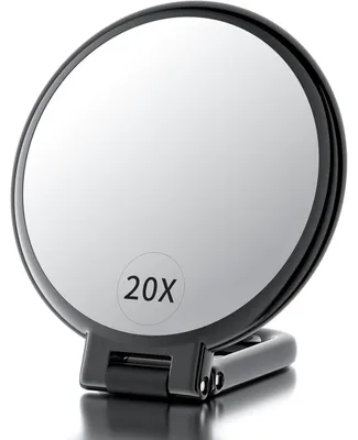 Obrázek produktu pro Ruční zrcátko 20X/1X zvětšení, oboustranné, skládací, otočné o 360°, přenosné