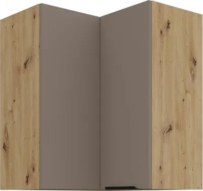 Produktbild von Eck-Oberschrank LUNARA 2 – 60 x 60 cm, Dunkelbeige/Eiche (Artisan).