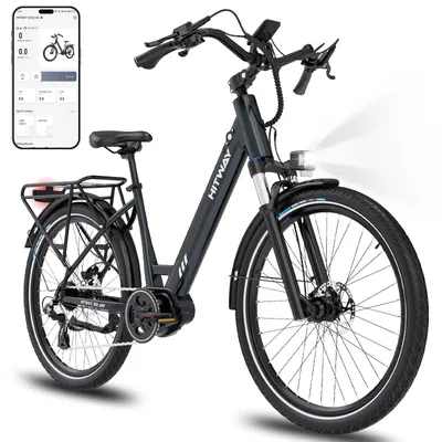 Produktbild von HITWAY BK32 E-Bike 26" x 2,35 Reifen Elektrofahrrad, 36V 10,4Ah Akku, Mittelmotor,7-Gang,25 km/h,  80-120 km Reichweite, Federgabel, Scheibenbremsen