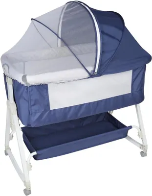 Productafbeelding van Babybed met slaap- en wiegmodus en muggennet voor pasgeborenen van 0 tot 36 maanden