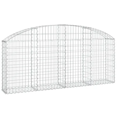 Image de vidaXL Gabion avec arc surélevé 200x30x80/100 cm Fer galvanisé