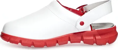 Produktbild von Abeba (7313) Clog Berufsschuhe Dynamic OB mit Aufdruck weiß/rot 39