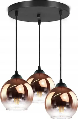 Produktbild von FKL DESIGN Home Deco Deckenlampe Pendellampe Kugel Schwarz Kupfer Transparent