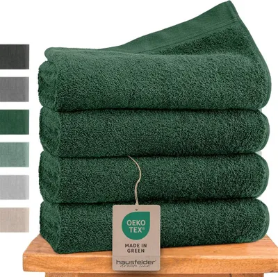 Produktbild von Hausfelder Handtücher Premium Handtuch Set (Dunkelgrün, 4 Handtücher 50x100cm)