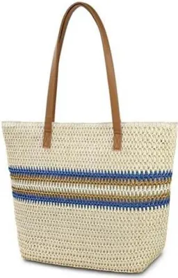 Zdjęcie produktu dla Torba plażowa słomkowa torebka damska zip lato