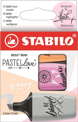 Immagine prodotto di STABILO 21616 STABILO Textmarker BOSS MINI Pastellove 2.0, confezione da 3 pezzi
