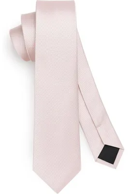 Obrázok produktu pre Mužská kravata, úzka, jednofarebná, hodváb, 6 cm, svetloružová