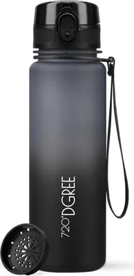 Produktbild von 720°DGREE Trinkfl. uberBottle Multic. softTouch m.Sieb stone gr./onyx bl. 0,5l
