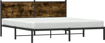 Produktbild von "2026 Promotion" Metallbett ohne Matratze - Räuchereiche - 160x200 cm - Polsterbett CC23255