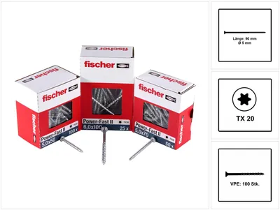 Zdjęcie produktu dla Fischer Box FPF II CTP 5,0x90 BC 100 SCREW