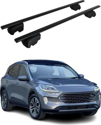 Image de Barres de toit Transversales pour Ford Kuga 2020-2023 Fer Noir ABE