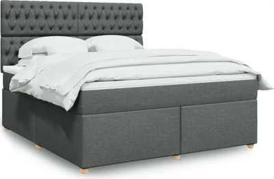 Produktbild von Maison Exclusive - Boxspringbett mit Matratze Dunkelgrau 180x200 cm Stoff
