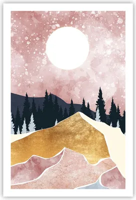 Produktbild von Poster - Poster ohne Rahmen - Grafik Modern Landschaft - 61x91,5 cm - Wand Bild - Wanddeko - Wandbilder - Kunstposter - Wandposter - Bilder - Kunstdruck - Wanddekoration - Wandbild - P2XPA61x91-4832