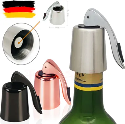 Produktbild von 2er-Pack Weinflaschenverschluss 2-in-1 Edelstahl Flaschenverschluss Wein Sekt Bier Sektverschluss Getränkeflaschenverschluss Flaschenöffner