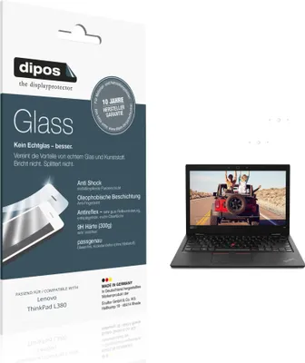 Produktbild von 2x Schutzfolie für Lenovo ThinkPad L380 matt - Anti-Shock 9H Folie dipos Glass Kunststoffglas