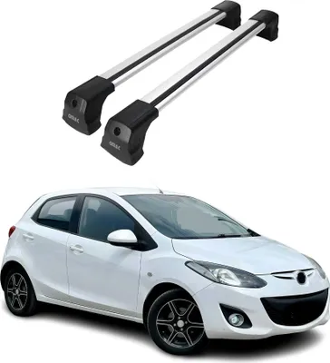 Image de Barres de toit transversales pour Mazda 2 2007-2015 HB Aluminium Gris