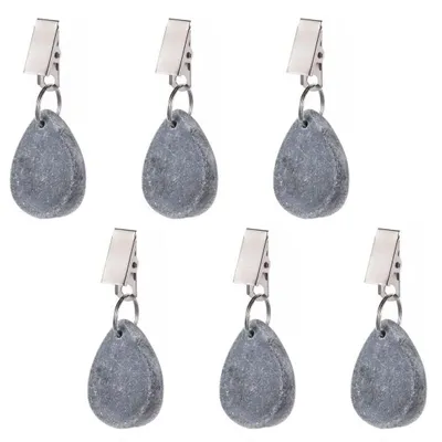 Imagen del producto de Pesas para manteles, pesadas, 6 unidades, color gris, para uso en exteriores