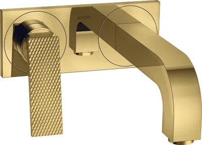 Produktbild von Fertigmontageset AXOR CITTERIO f Unterputz-Einhebel-Waschtischmischer H Hebelgriff, Rautenschliff polished gold optic