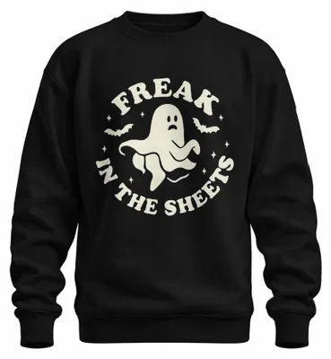 Obrázok produktu pre Šialenec v obliečkach Halloween duch vtipný výrok Retro Vintage Uni mikina pulóver, čierna, XXL
