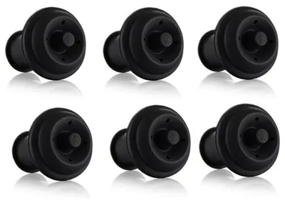 Produktbild von Weinstopfen 6 Stück, Vakuum Weinverschluss aus Silikon 3.8 cm, wiederverwendbare Flaschenverschlüsse mit Datumsring für Rotwein und Weißwein