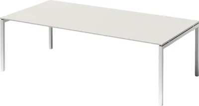 Produktbild von Bisley Cito Konferenztisch U-Gestell verstellbar - Gestell: Verkehrsweiß, Größe:  240 x 120 cm, Nachbildung: Grauweiß
