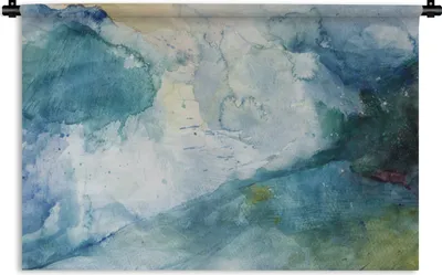 Produktbild von MuchoWow® Wandteppich Wandbehang Meer - Sturm - Aquarell 60x40 cm Tapisserie Dekoration Wandtuch - Wanddekorationen