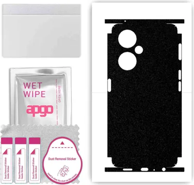 Produktbild von apgo Rückseite + Seiten Schutzfolie, Skin, kompatibel mit Oppo K11X, Hinten Displayschutzfolie aus Vinylfolie, kratzfest, einfache Montage - Mattschwarz