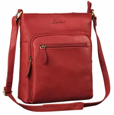 Produktbild von Benthill Damen Shopper Leder - Tasche aus echtem Rindsleder - Handtasche mit Reißverschluss - Schultertasche / Ledertasche - Vintage Umhängetasche