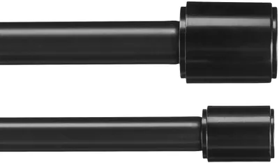 Productafbeelding van A. Basis: Uittrekbare dubbele gordijnroede met eindkappen, 19 mm diameter, 18