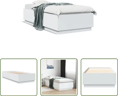 Produktbild von The Living Store Bettgestell Weiß 90x200 cm Holzwerkstoff